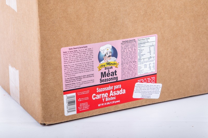 Sazonador Chef Merito para Carne &amp; Bistec 25lbs