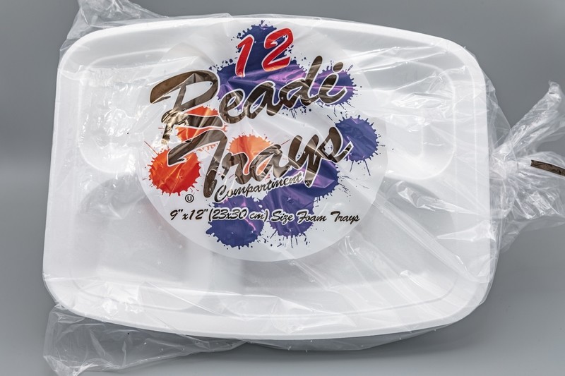 Readi Charola de Unicel 5 divisiones 9&quot;x12&quot; 12pcs 9&quot;x12&quot; White