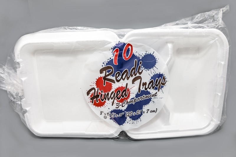 Readi Contenedor de 3 divisiones 8&quot;x8 1/2&quot;x 3&quot; 10pcs 8&quot;x8 1/2&quot;x3&quot; White