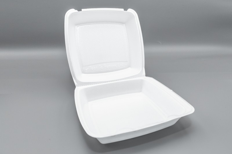 Carry-out container 1-comp.  #85HT1R  8 1/2" x 8" x 3 1/3" White