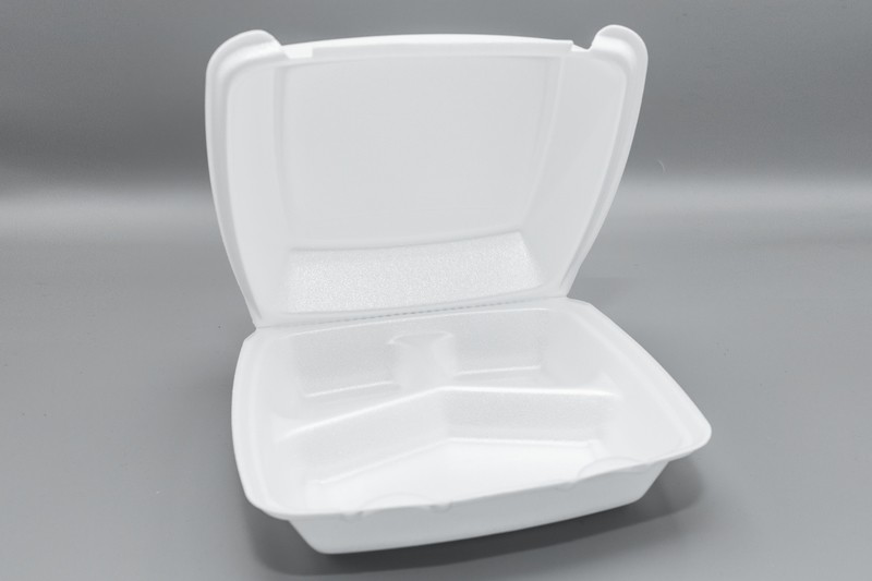 Carry-out container 3-comp.  #85HT3 8 1/2" 8" x 3 1/3" White