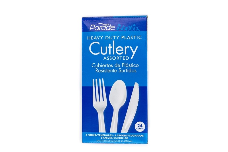 Cubiertos de Plastico 24pcs  White Goodco.