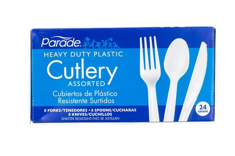 Cubiertos de Plastico 24pcs  White Goodco.