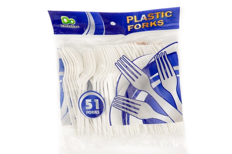 Tenedores de Plastico 51pcs  White