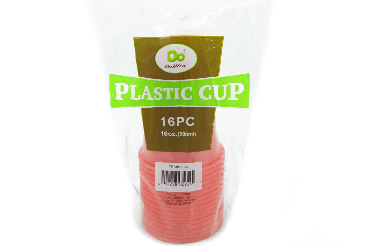 Vasos de Plastico 16oz Red/transparent 48/16pc