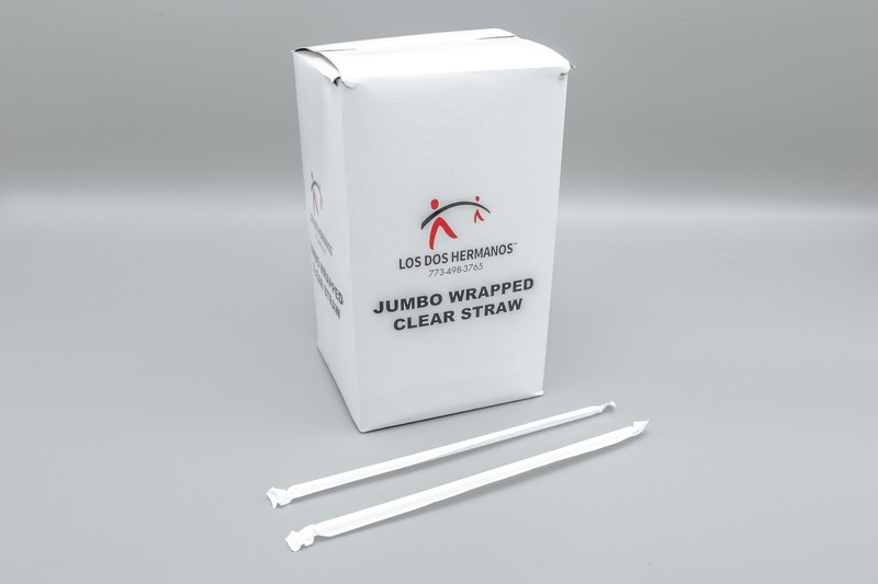 Los Dos Hermanos Jumbo Wrapped Clear Straw 24/500 Ct