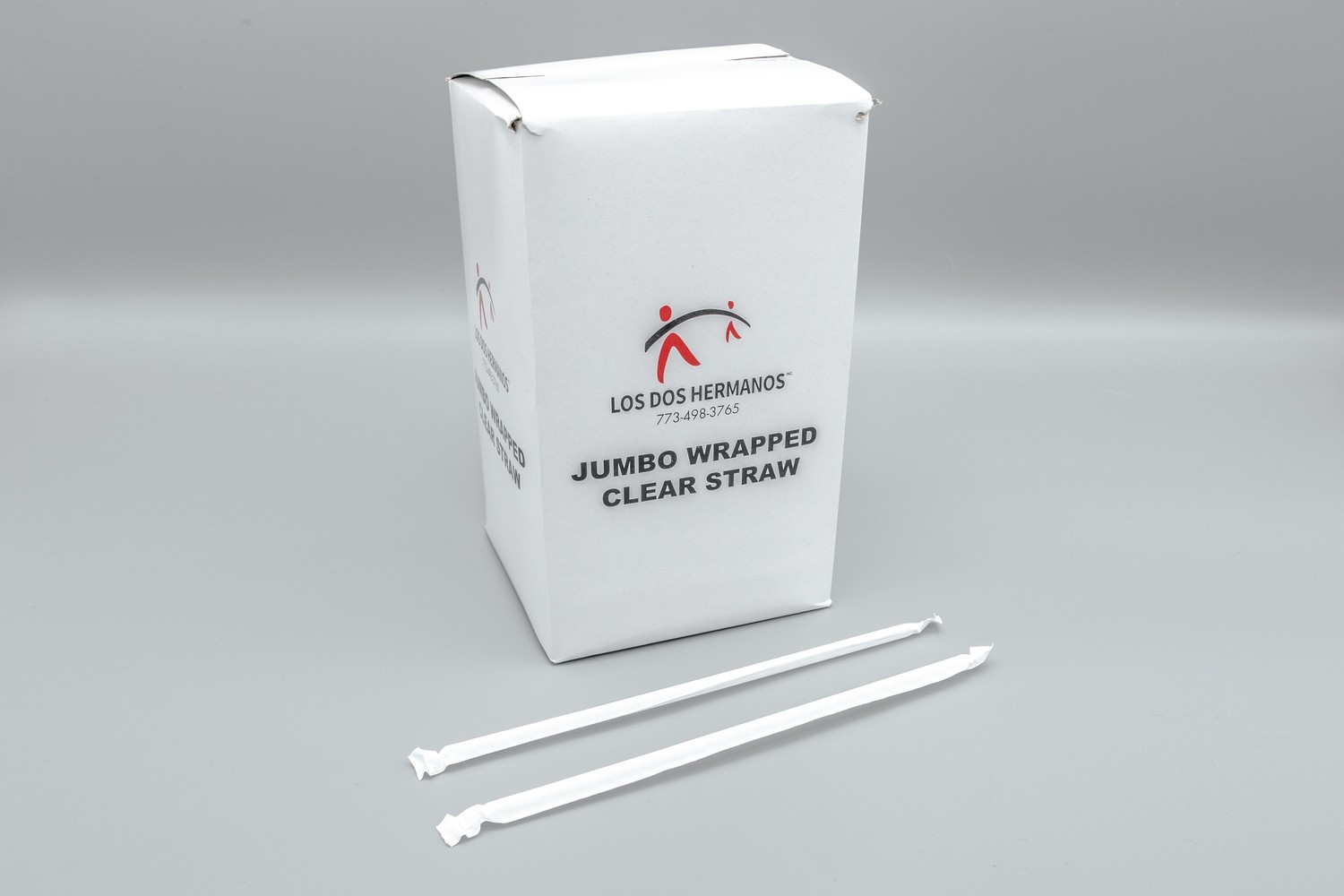 Los Dos Hermanos Jumbo Wrapped Clear Straw 24/500 Ct