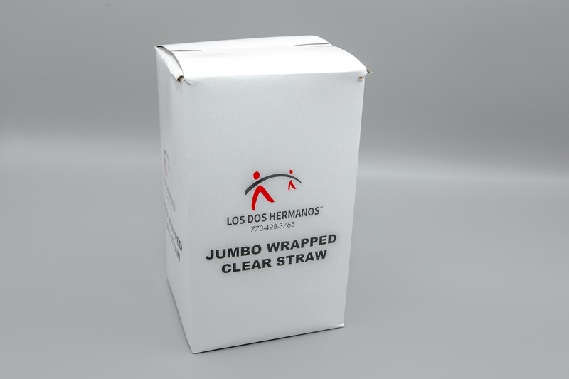 Los Dos Hermanos Jumbo Wrapped Clear Straw 24/500 Ct