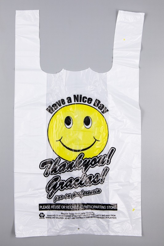 1/8 White / Yellow Face Shopping Bags Bolsas Supermercado