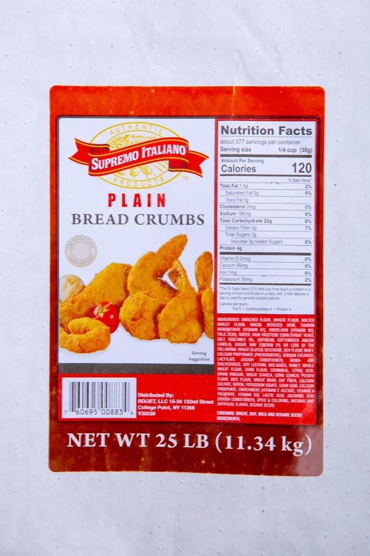 Supremo Italiano Plain Bread Crumbs 25 Lbs