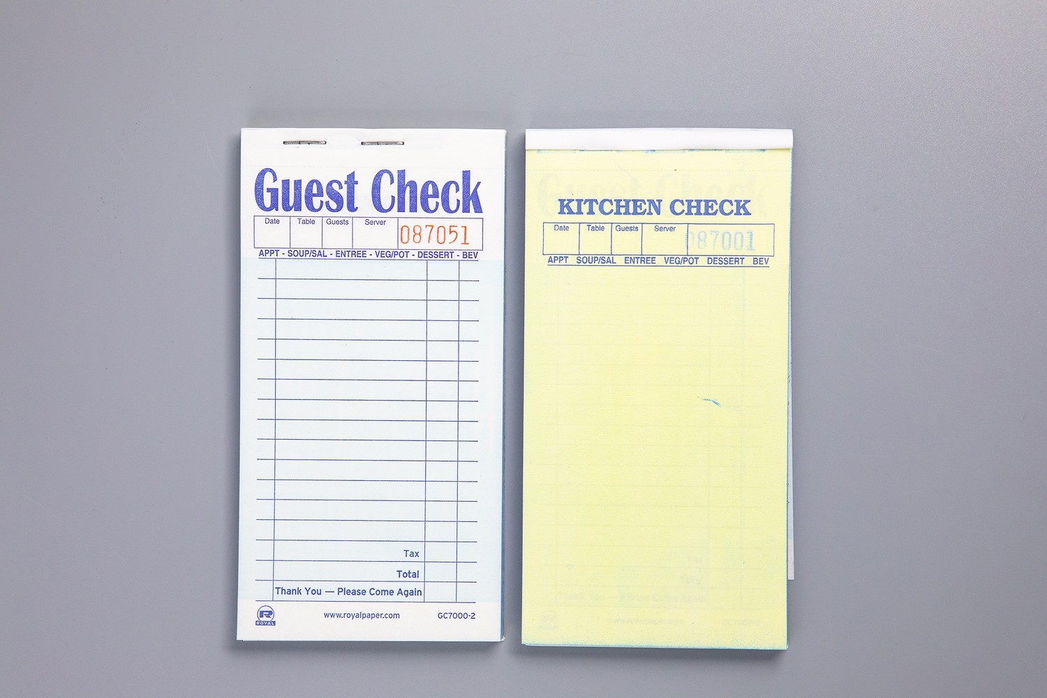 (PROSOURCE) Carbonless 2 Part &quot;Guest Checks&quot; G3632