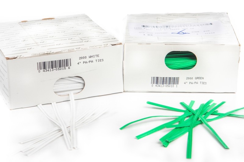 Bedford Bag Ties 4" Paper White 2m