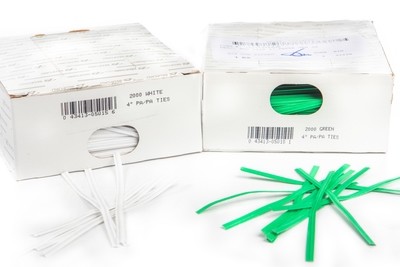 Bedford Bag Ties 4" Paper White 2m