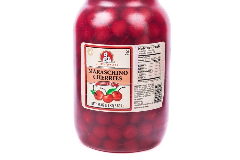 Chef's Quality Maraschino Cherries  Red W/Stem 8Lbs