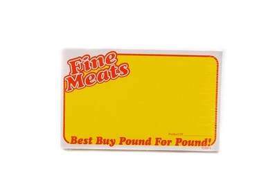 Retail Price Tags/Stickers 5x7 &quot;Fine Meats&quot;