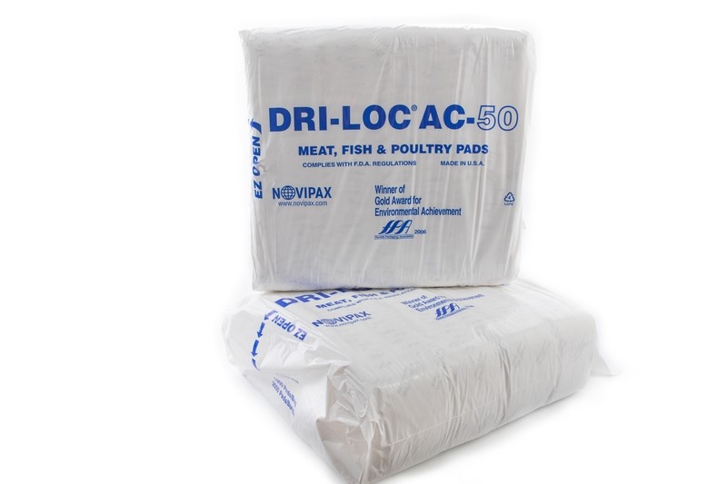 DriLoc AC-50 Meat Fish &amp; Poultry White Pads 1000pads Meat pads