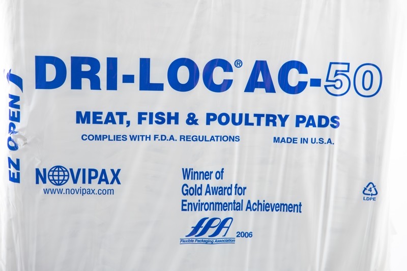 DriLoc AC-50 Meat Fish &amp; Poultry White Pads 1000pads Meat pads