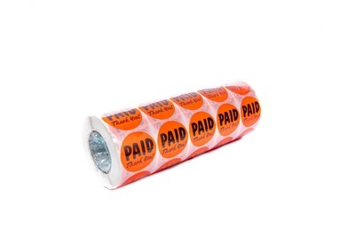 &quot;Paid Thank you&quot; Red labels