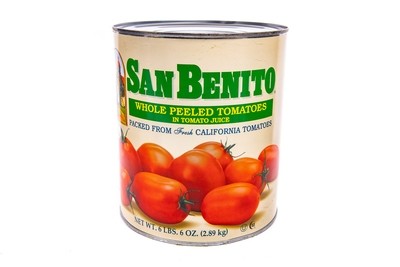 San Benito Whole Peeled Tomatoes in Tomato Juice 6lbs