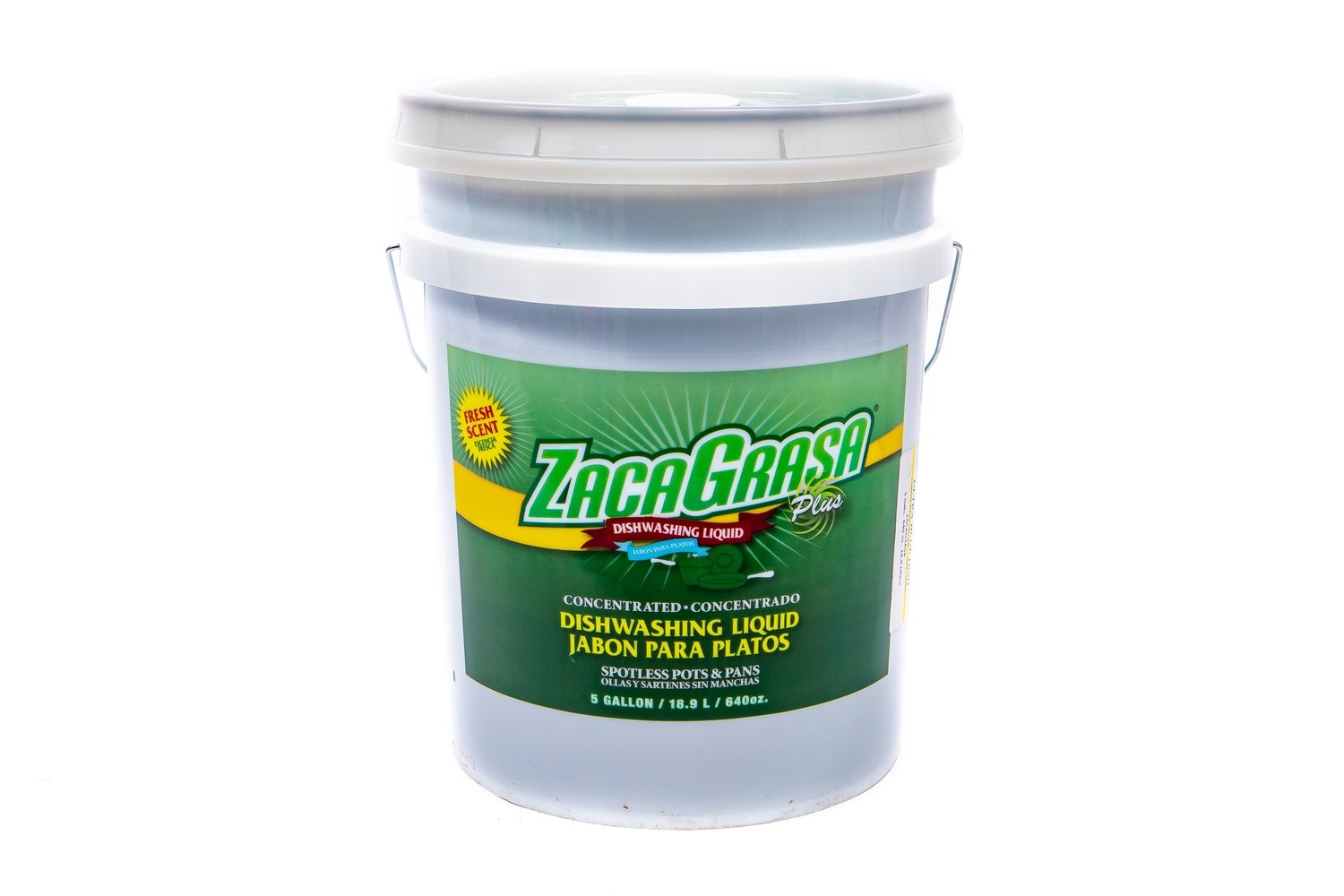 ZacaGrasa Light PLUS Dishwashing Liquid Fresh Scent/ Limpiador para platos, Ollas y Sartenes con Fragancia Fresca 5 Gal