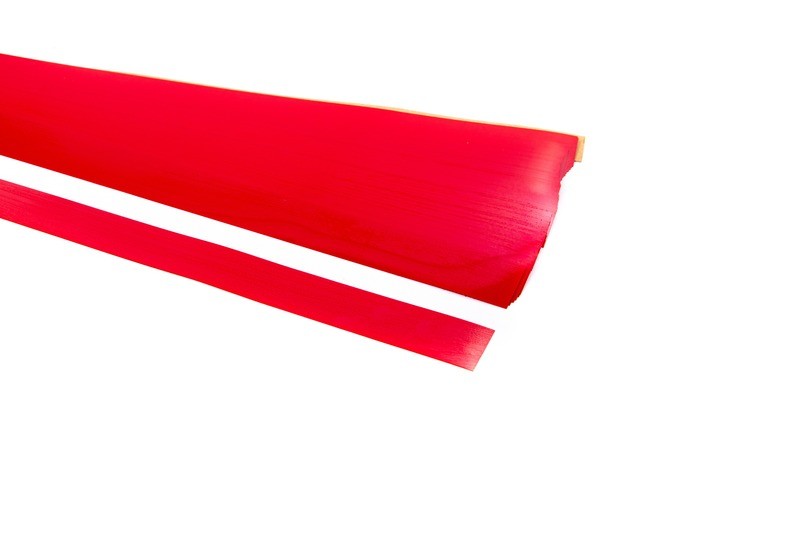 Red Plastic Shelf Strips 48&quot;x1.21875&quot;x.010&quot; 1000pcs