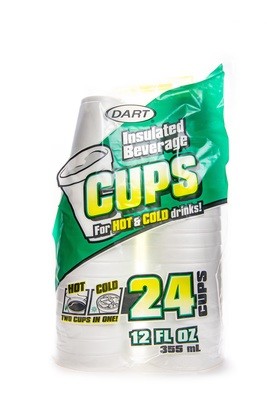 Dart Foam Cup 12oz Retail (12/24ct) #12JP24