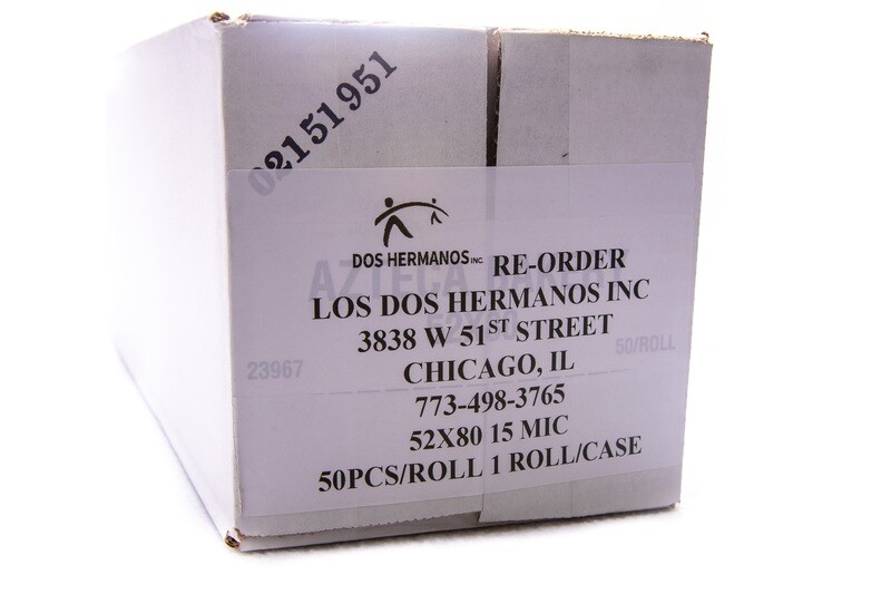 Los Dos Hermanos Clear Plastic Bag Roll 52x80 15 MIC 50pcs/Roll/Case