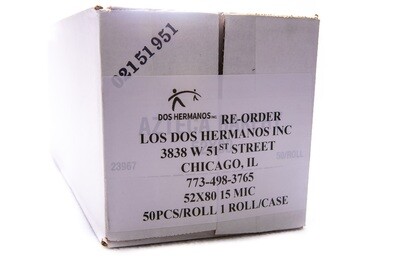 Los Dos Hermanos Clear Plastic Bag Roll 52x80 15 MIC 50pcs/Roll/Case