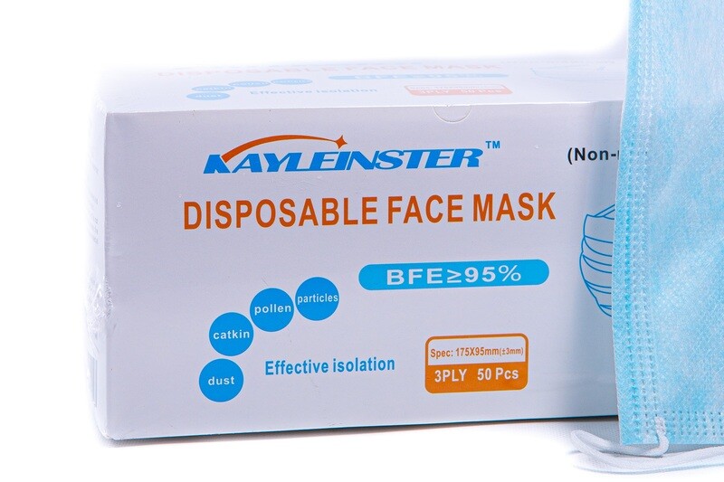 Disposable Face Mask BFE 95% 3ply 50pcs (Máscaras)