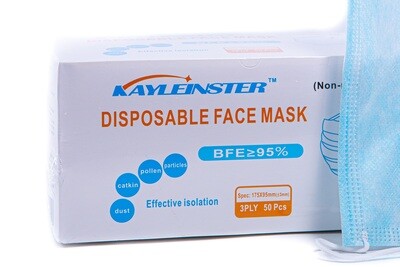 Disposable Face Mask BFE 95% 3ply 50pcs (Máscaras)