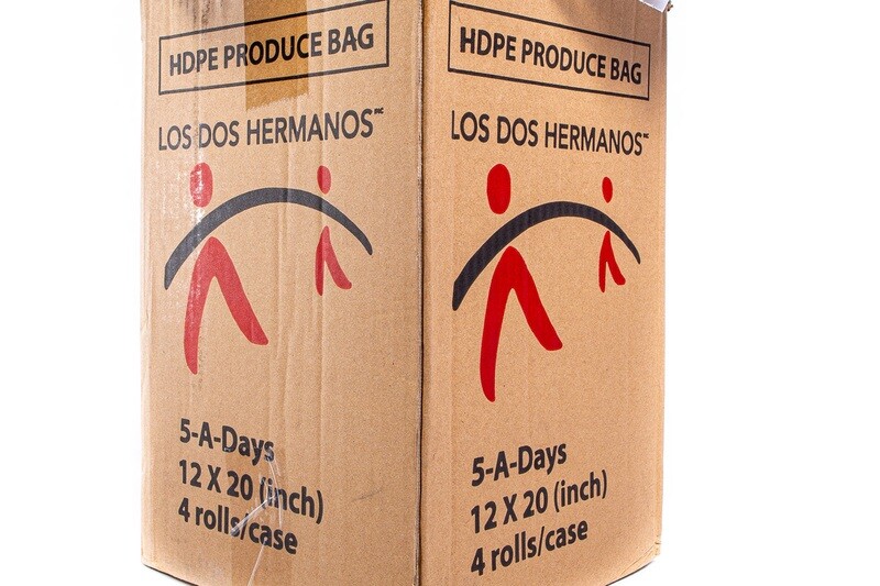 Los Dos Hermanos HDPE Produce bag 12" x 20" in/ 4 rolls/1 box