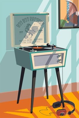 Boo Boo Records Art Print - Small