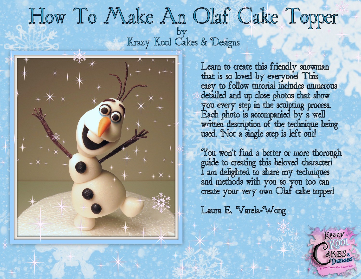 How To Make An Olaf Cake Topper PDF Tutorial