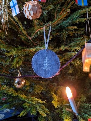5 Blue Tree Ornaments