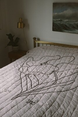 Tulip Embroidered Bedspread