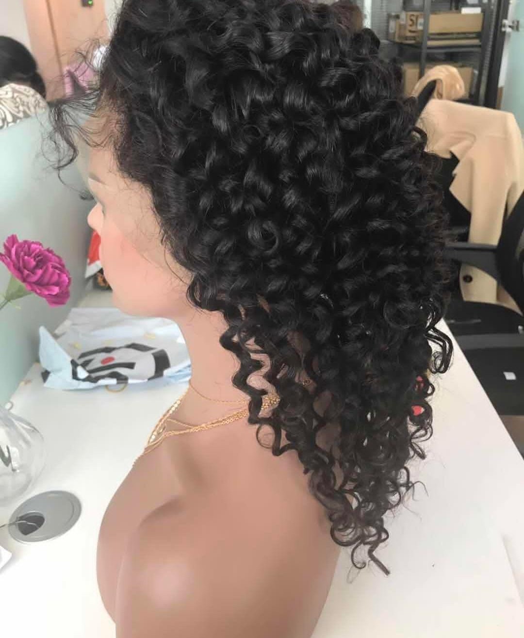 Hair Boutique Brazilian Kinky 12 inch Full Lace Frontal 150% Density 