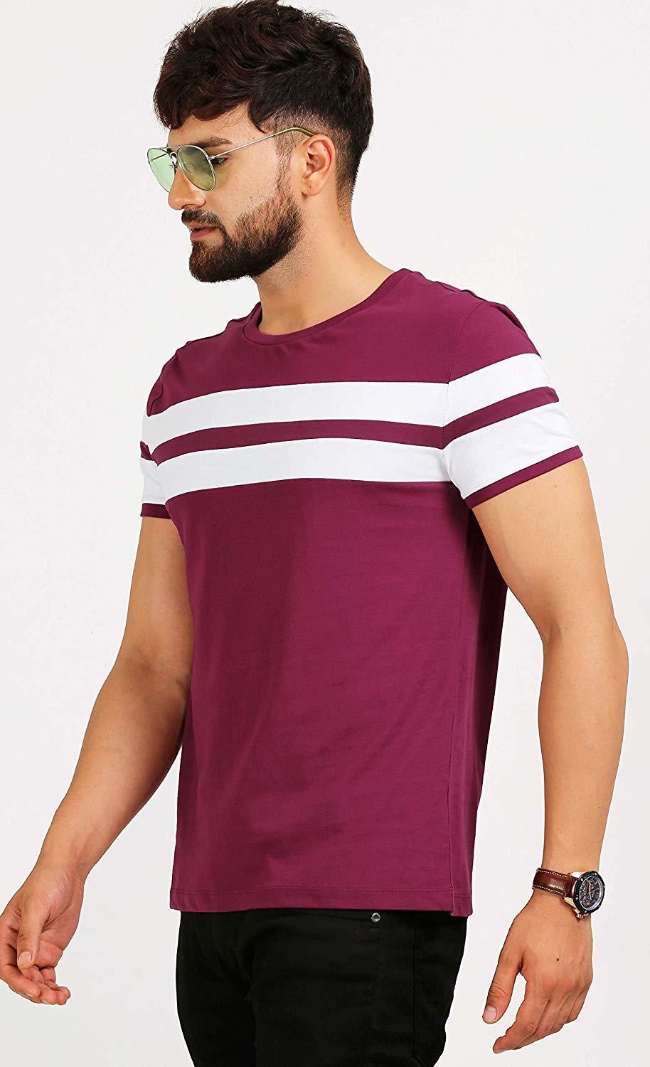 AELO Men&#39;s Cotton T Shirt-(Amt1020-Pn)