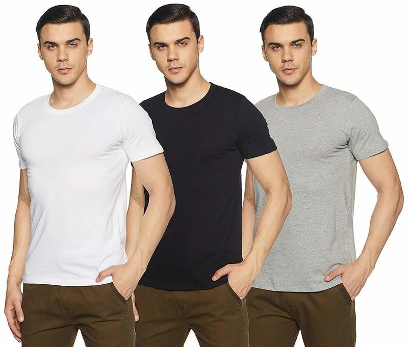 Chromozome Men&#39;s Plain Regular Fit T-Shirt (Pack of 3)