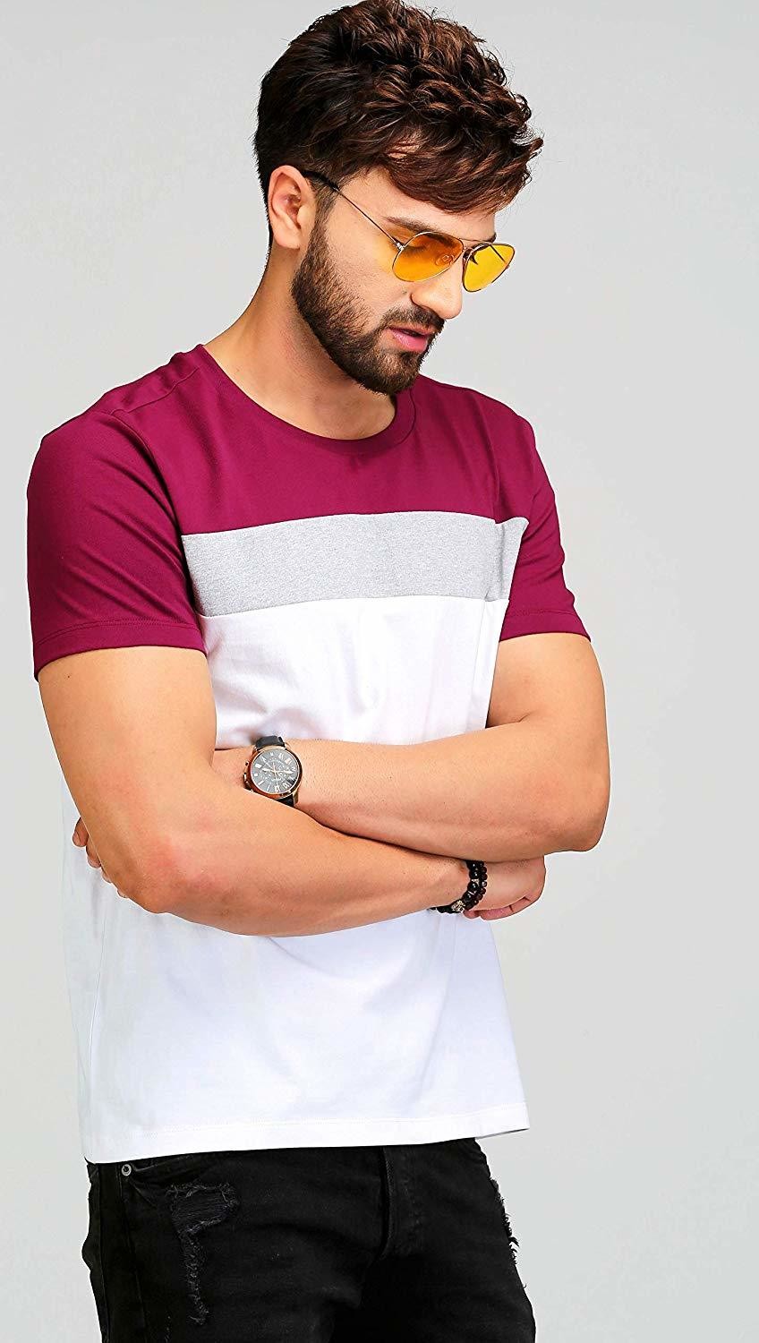 AELO Men&#39;s Cotton T Shirt-(Aelotshirt1026-P_White)