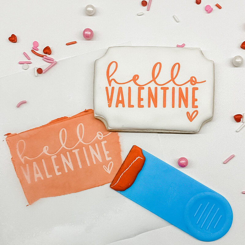 &quot;Hello Valentine&quot; Silkscreen Stencil
