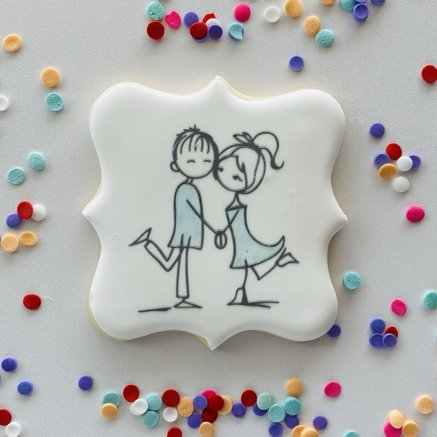 Stick Figure Couple Silkscreen Stencil