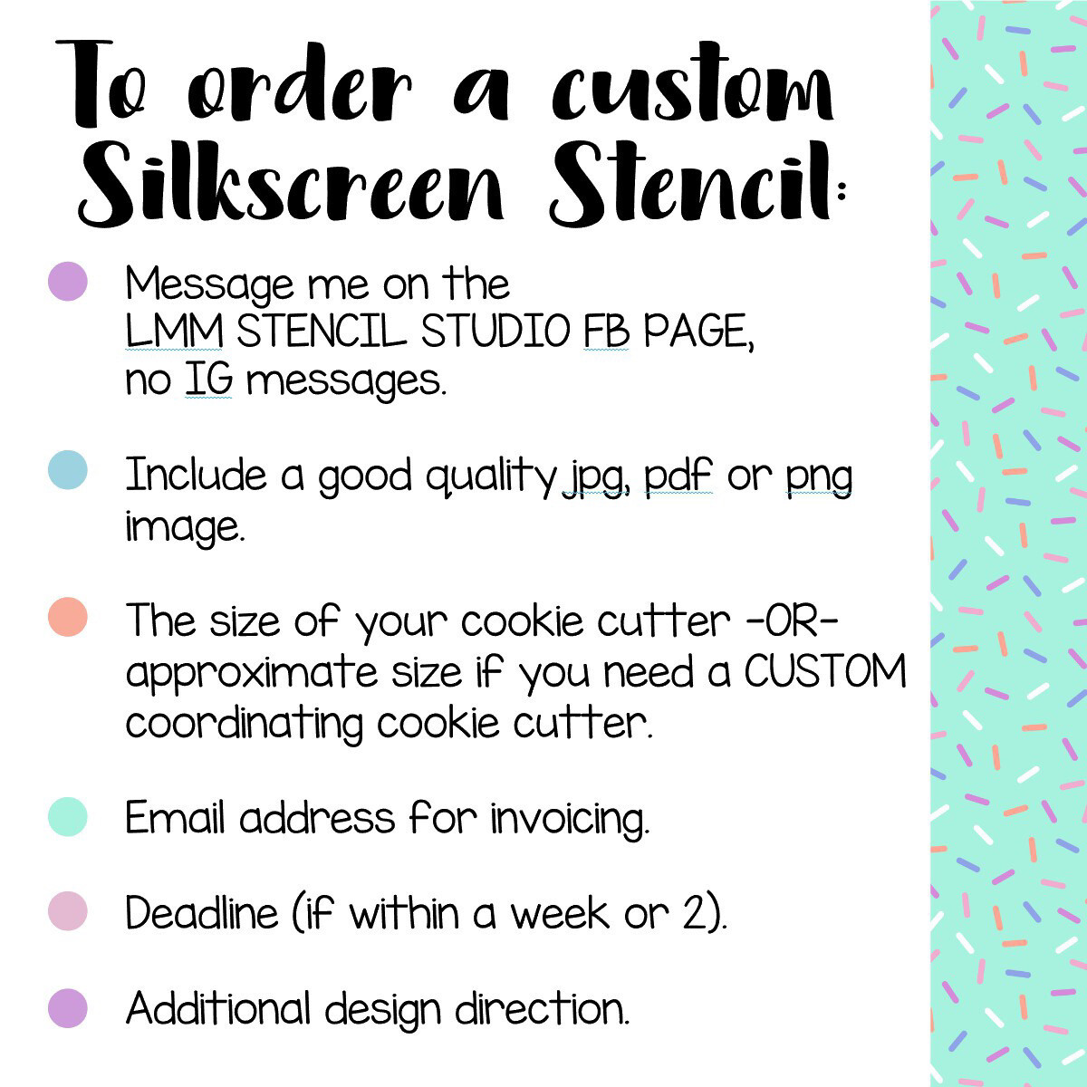 To Order A Custom silkscreen stencil…. Custom Orders Start At $18