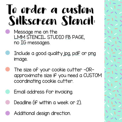 To Order A Custom silkscreen stencil…. Custom Orders Start At $18
