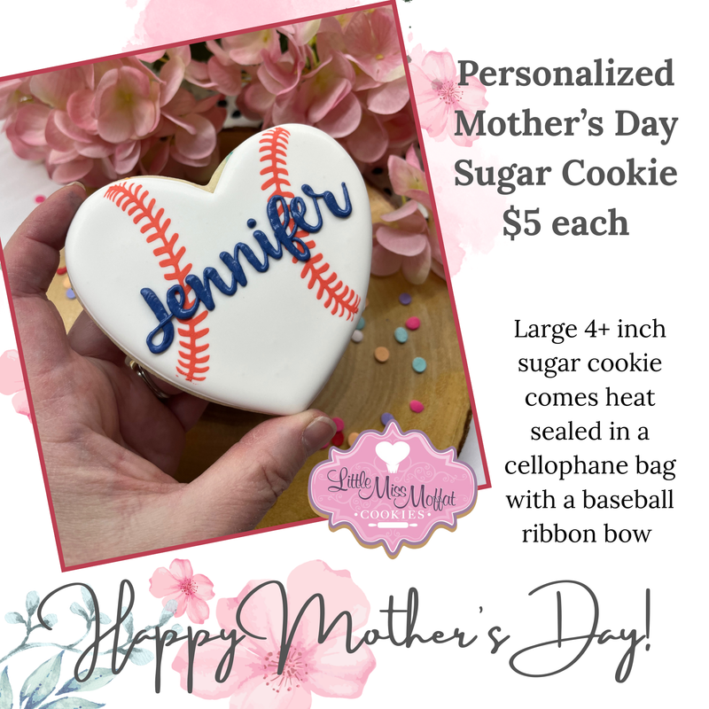 Personalized Mother’s Day Baseball Cookie