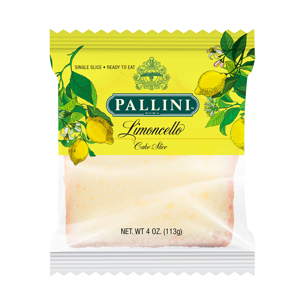 Pallini Limoncello 4 oz. Limoncello Slice Cake- 6 pack