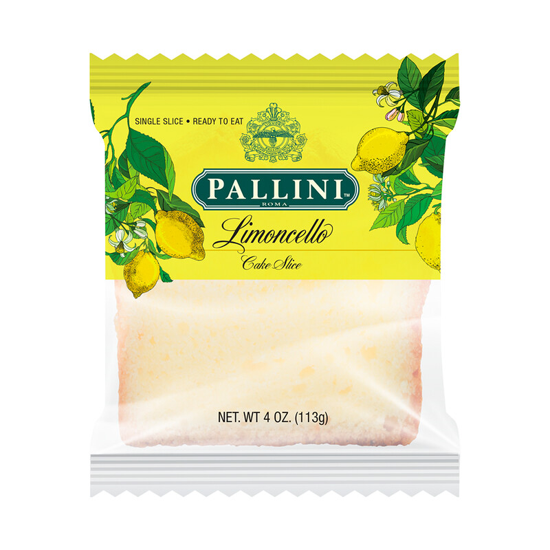 Pallini Limoncello 4 oz. Limoncello Slice Cake- 6 pack