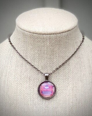 Vintage Typewriter Pendant Necklace - Small