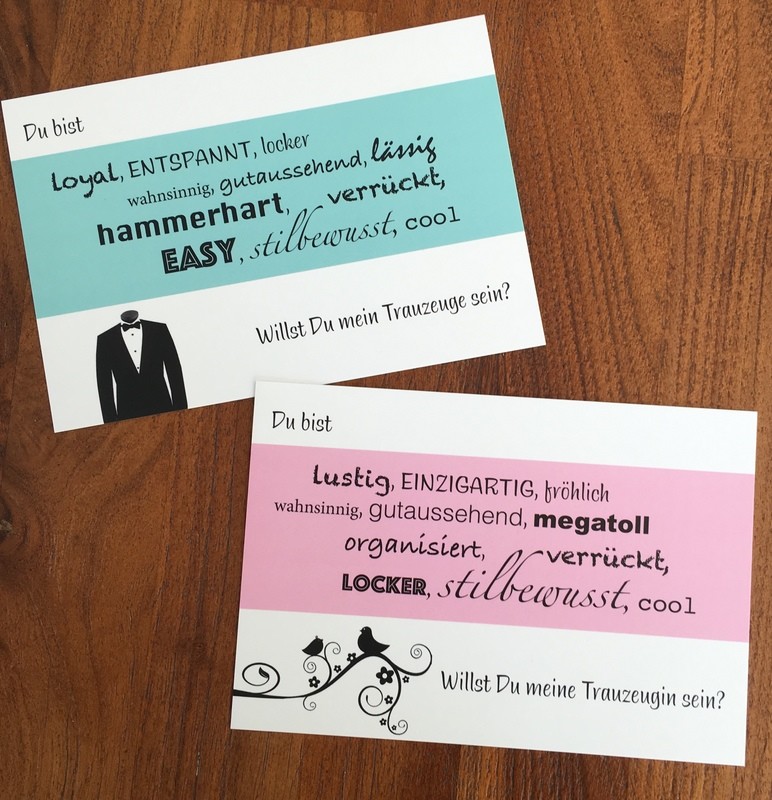 Postkarte Trauzeuge/Trauzeugin einzeln Postkarte Trauzeuge/Trauzeugin einzeln