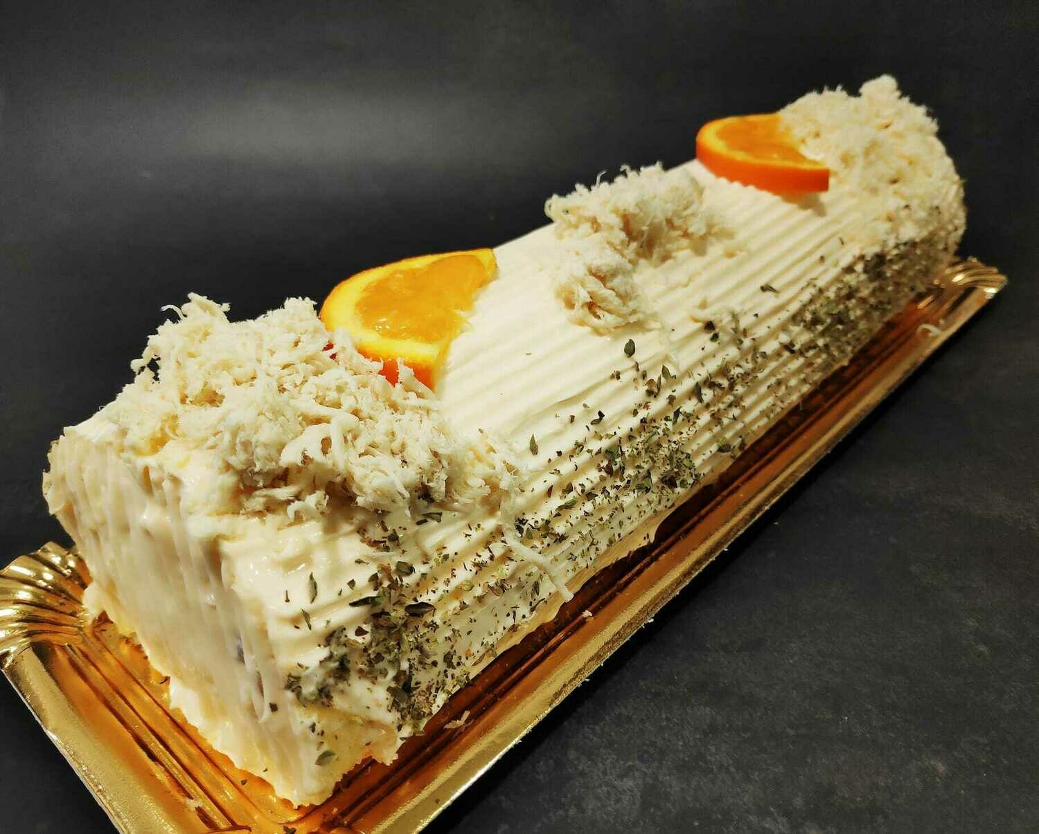 Brazo de pollo con cebolla confitada