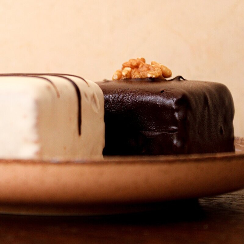 Brownie de chocolate blanco